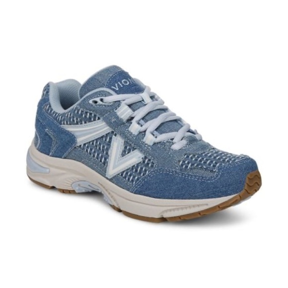 Vionic Women's Blue Sneaker 23walk 2.0 Blue Denim Patchwork Size 7 - Picture 1 of 2